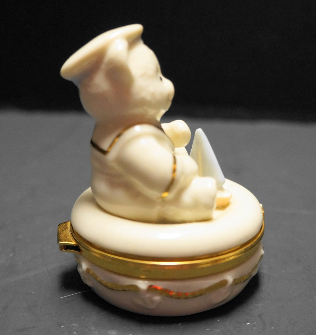 Lenox Ivory China Anchors Aweigh Treasures Box Teddy Bear Sailboat With Charm