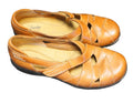 Clarks Bendables Ashland Spin Q Womens 7.5M Tan Shoes Adjustable Strap Leather