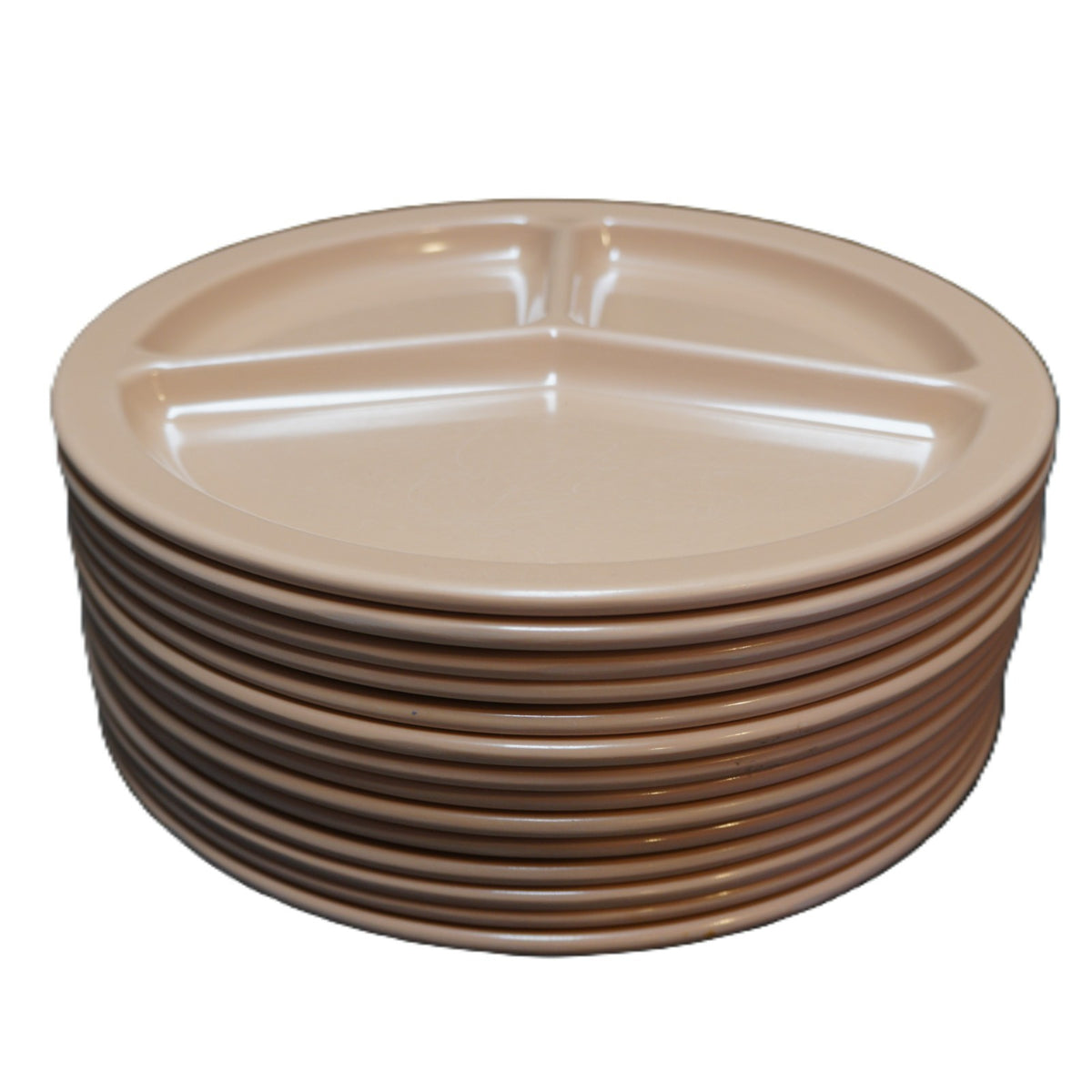 Texas Ware Peach Salmon Divided Grill Plates Melamine Plastic Set of 14
