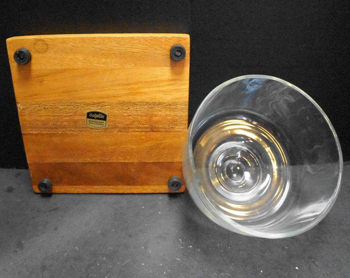 Dolphin Mahogany Philippines Wood Cheese Board Glass Dome