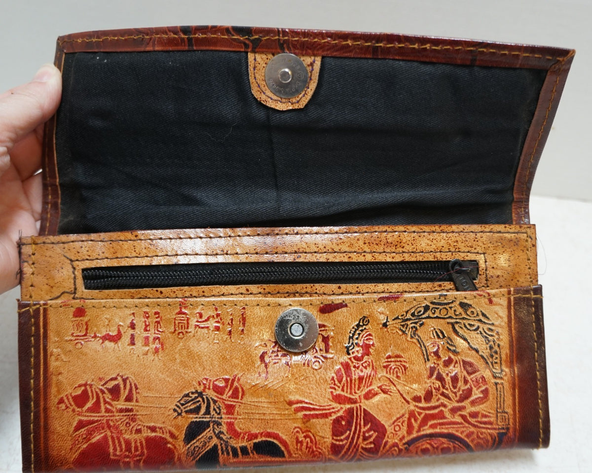 Shantiniketan Indian Leather Wallet Clutch Purse