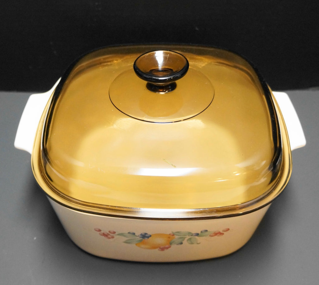 Corelle Corning Abundance 5 Qt Square Casserole Brown Glass Lid A-5-B