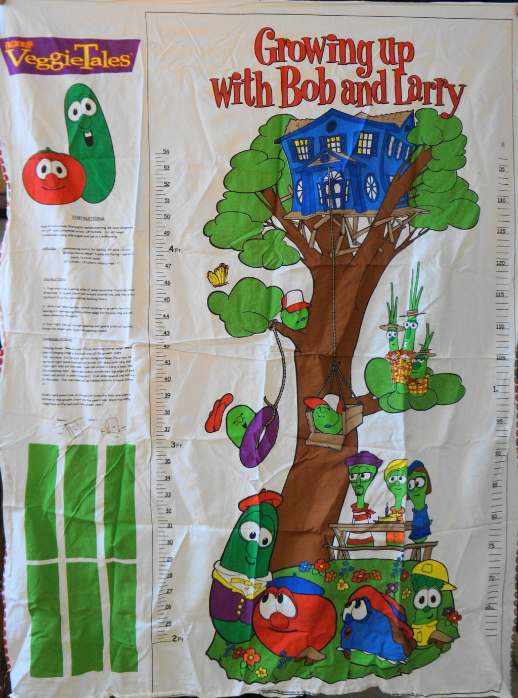 VeggieTales Growing Up WIth Bob and Larry Growth Chart Fabric Panel