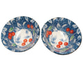 Williams Sonoma Cherries Blue Hand Painted Rice Bowls Pair 1997 Arita Japan