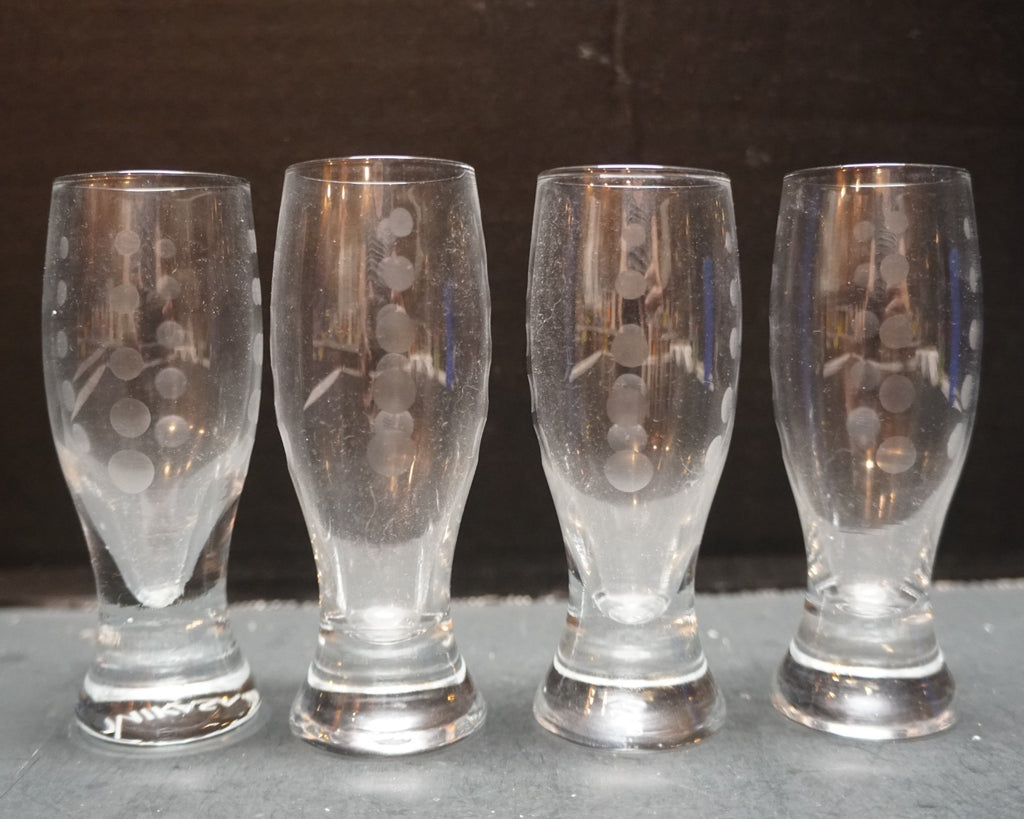 Mikasa Cheers Selections Cut Glass Shot Glasses Set of 4 Cut Dots