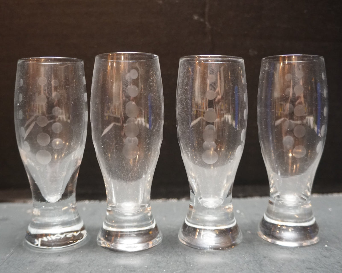 Mikasa Cheers Selections Cut Glass Shot Glasses Set of 4 Cut Dots