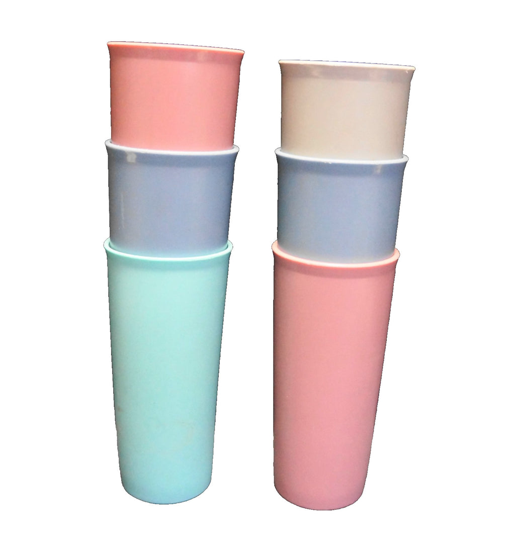Tupperware Solid Pastel 115 Stacking Tumblers 12 Oz Set of 6