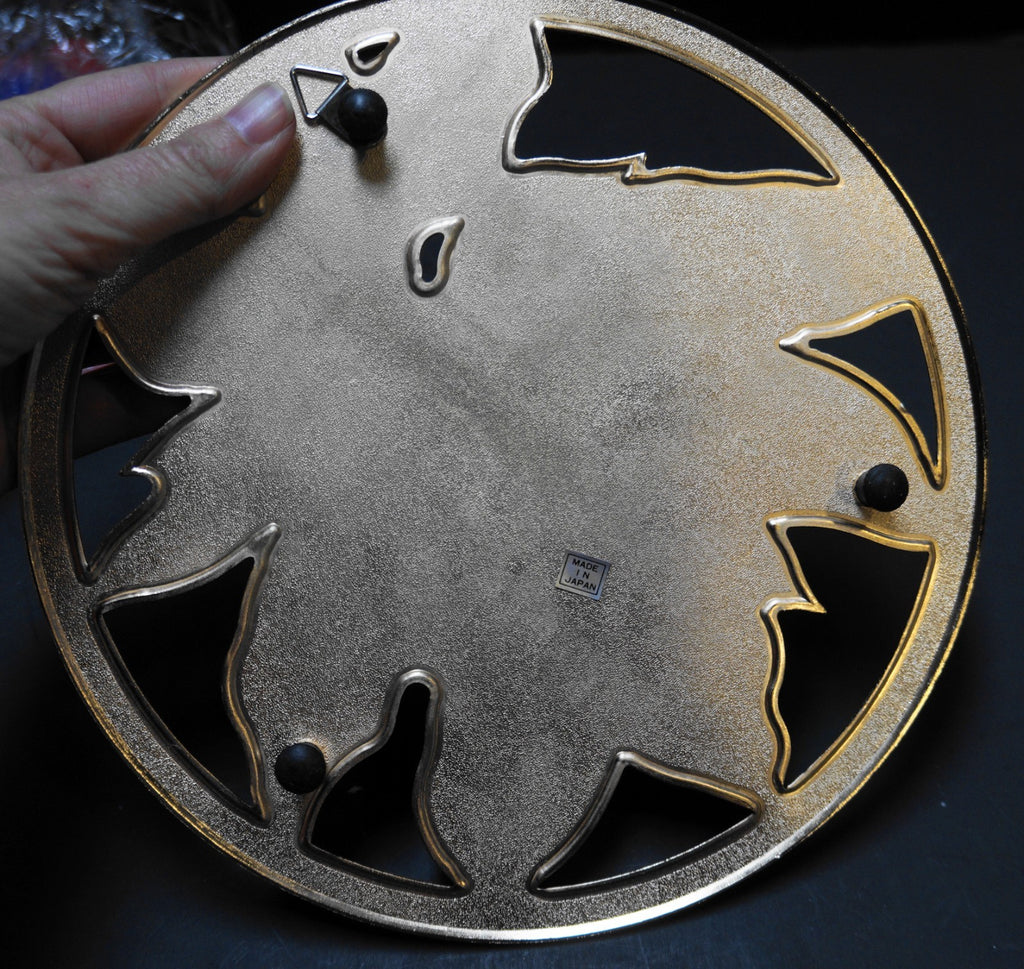 Home For The Holidays Brass Enamel Poinsettia Trivet Christmas