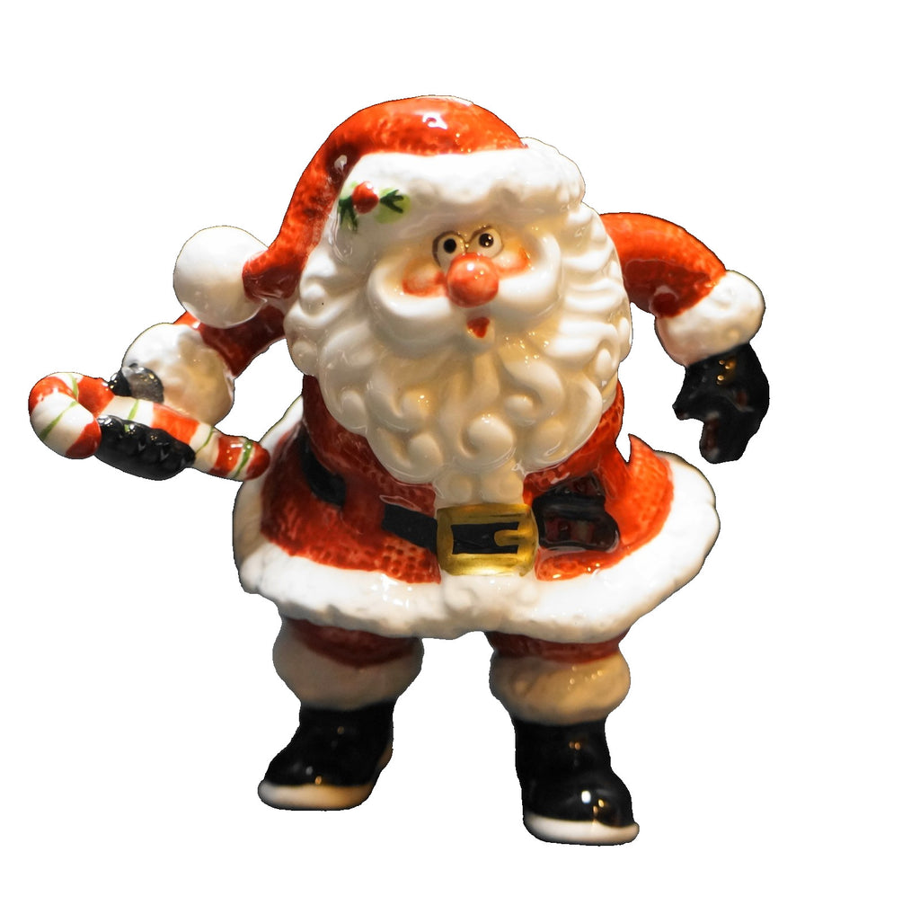 Fitz and Floyd Santa Holding Candy Cane Figurine Fine Porcelain