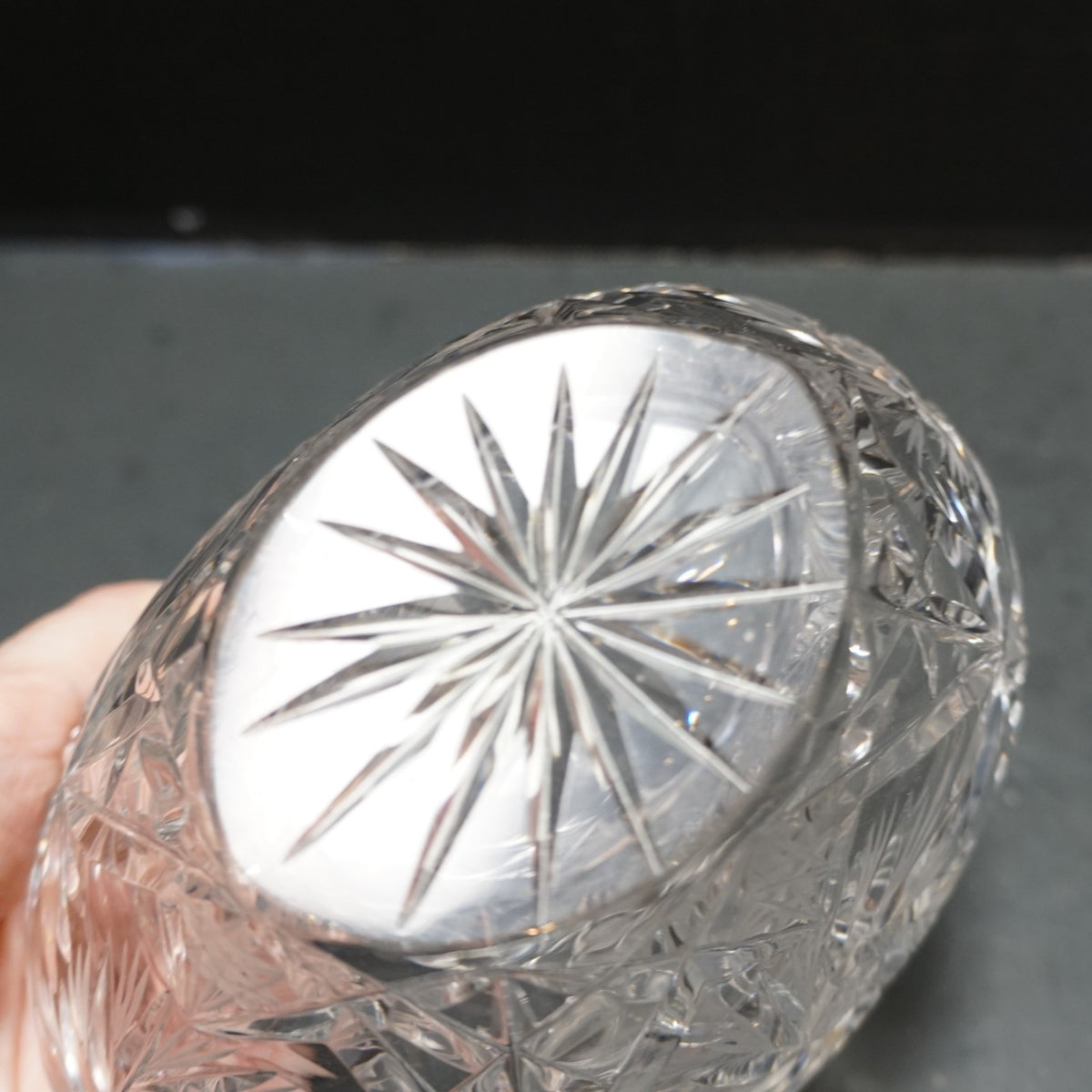 American Cut Eleanor Lead Crystal Small Bride's Basket