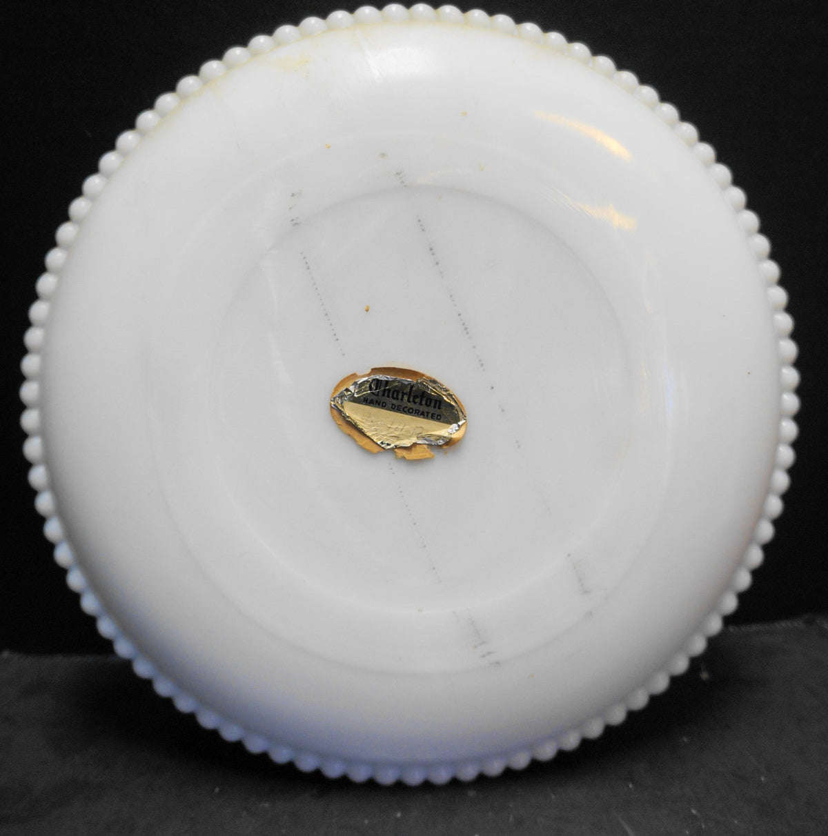 Charleton Fruit Beaded Edge Westmoreland Milk Glass Plate