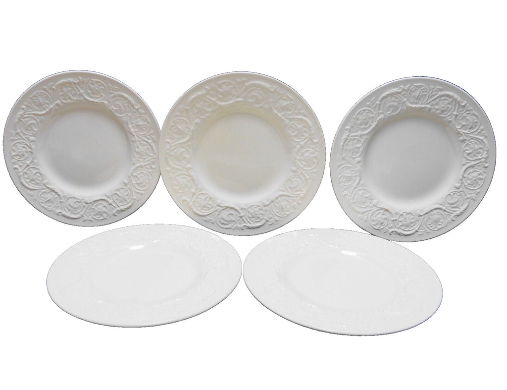 Wedgwood Patrician Cream Embossed Salad Plates Set of 5