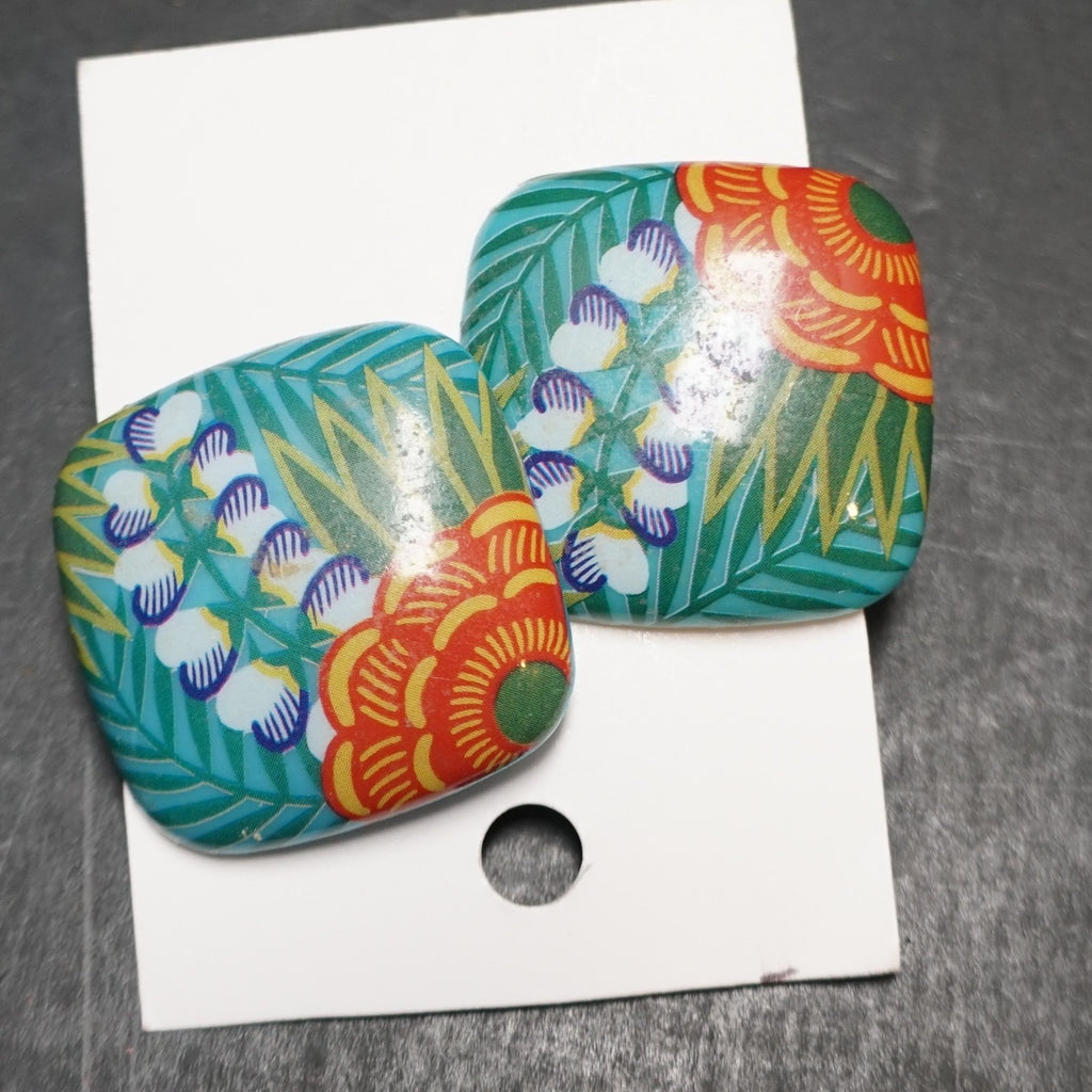 Avon Tropical Beauty 1987 Post Back Earrings