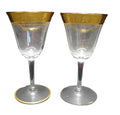 Tiffin Rambler Rose 24K Gold Encrusted Claret Wines Pair 5 3/8"