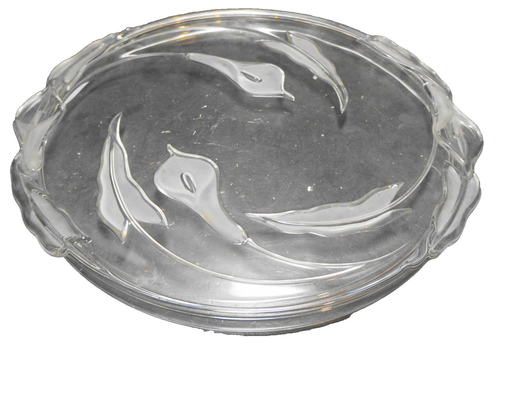 Mikasa Flair Crystal Frosted Calla Lily Cake Plate Platter