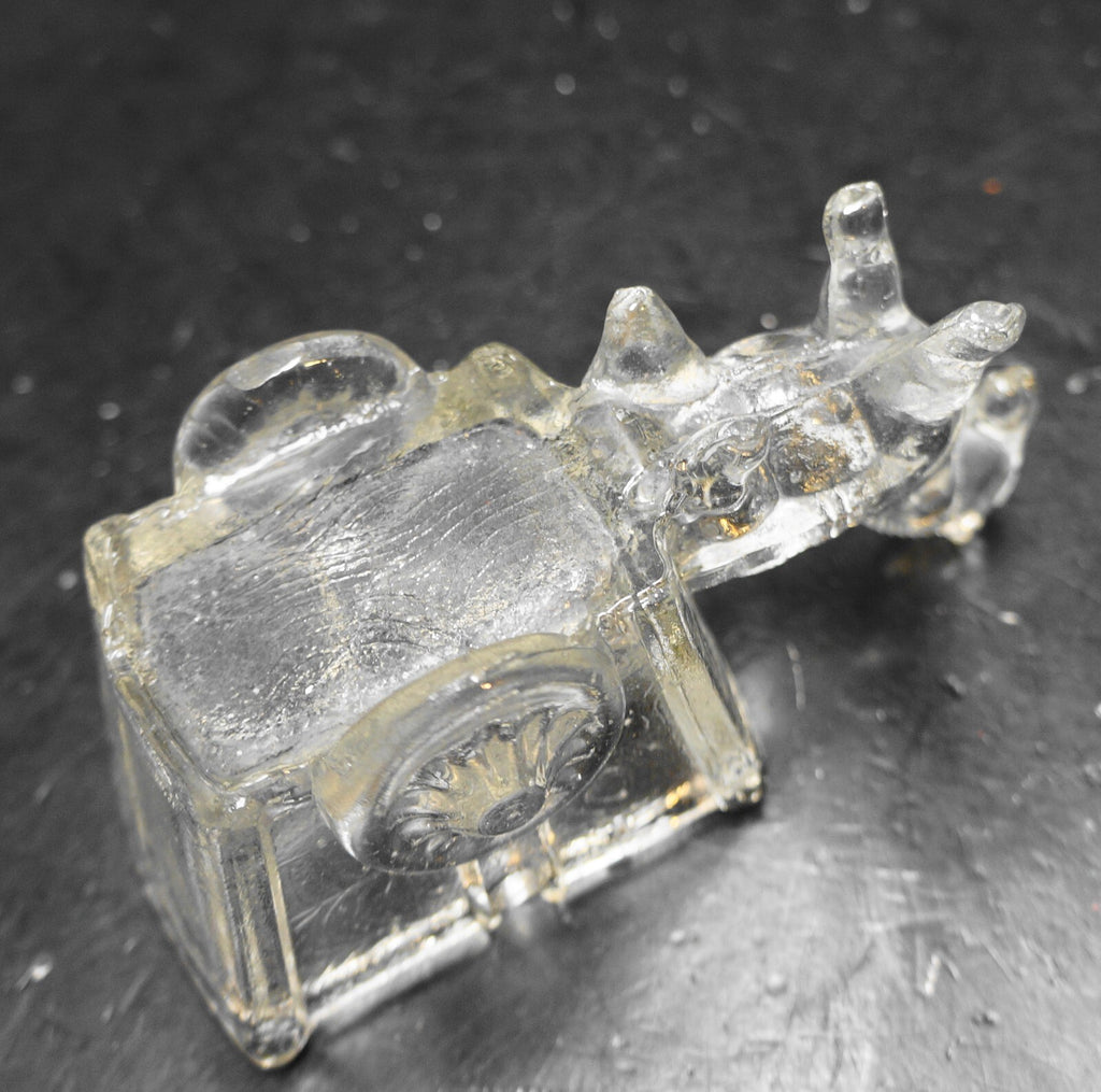 Jeannette Glass Clear Pressed Horse Donkey Cart Small Candy Dish