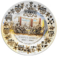 Canada Centennial Brown Transferware Hand Tinted Souvenir Plate Wood & Sons