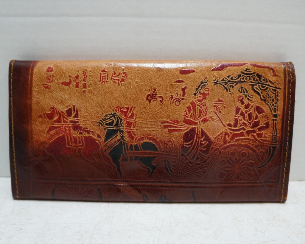 Shantiniketan Indian Leather Wallet Clutch Purse