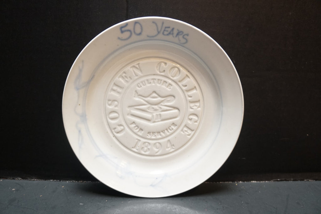 Goshen College Culture For Service 50 Years Commemorative Plate Dick Lehman