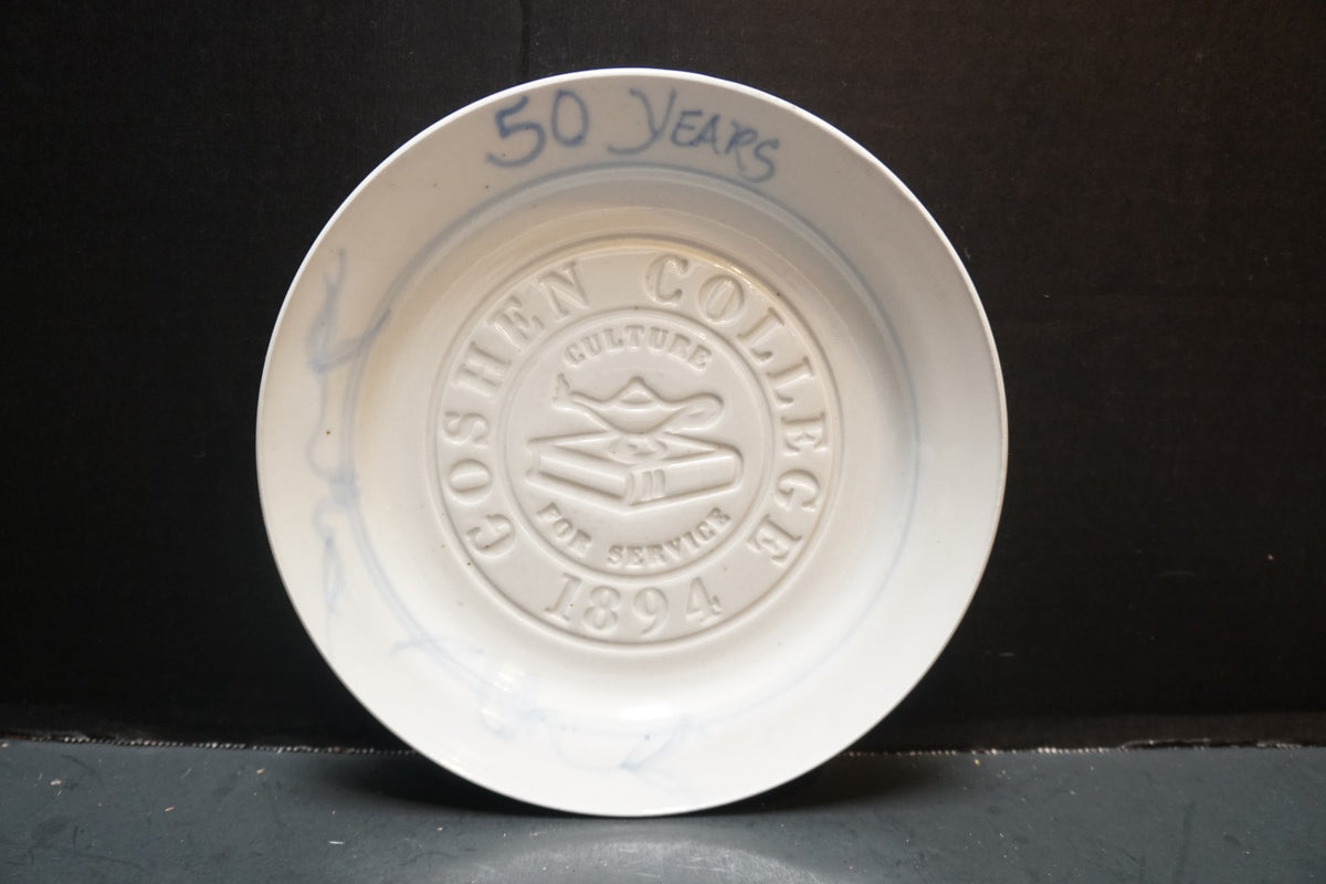 Goshen College Culture For Service 50 Years Commemorative Plate Dick Lehman