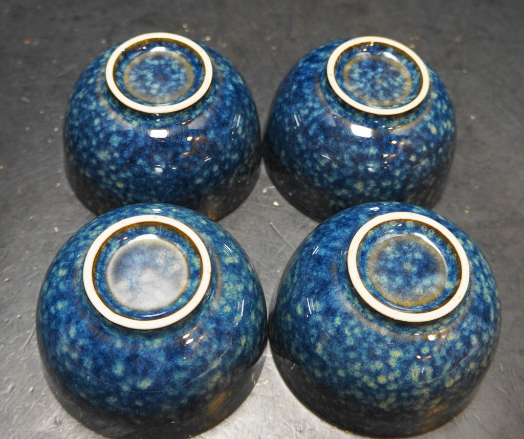 Dark Blue Mottled Glaze Teapot 4 Cups Set Made in Japan