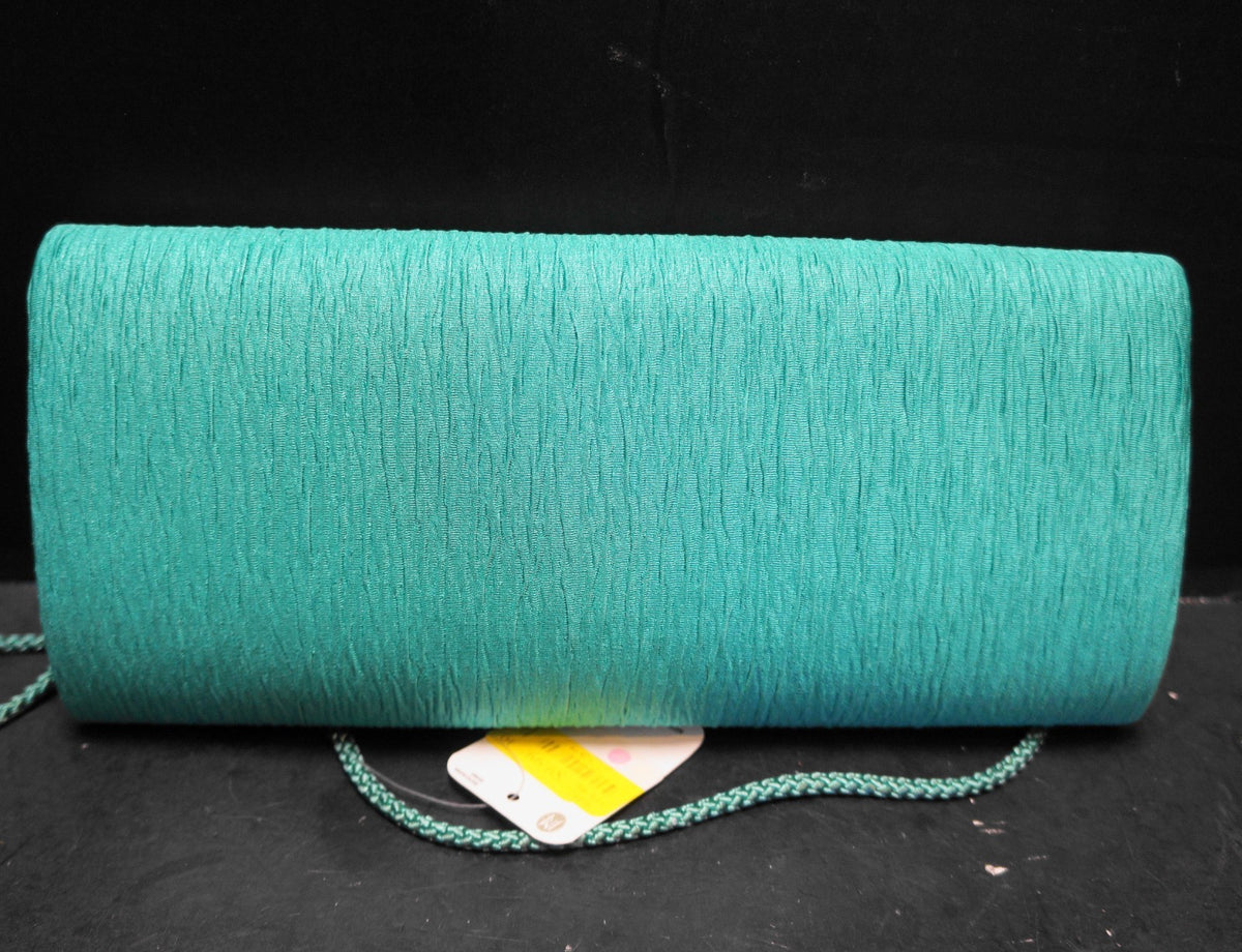 Jessica McClintock Green Ruched Evening Bag Clutch NWT