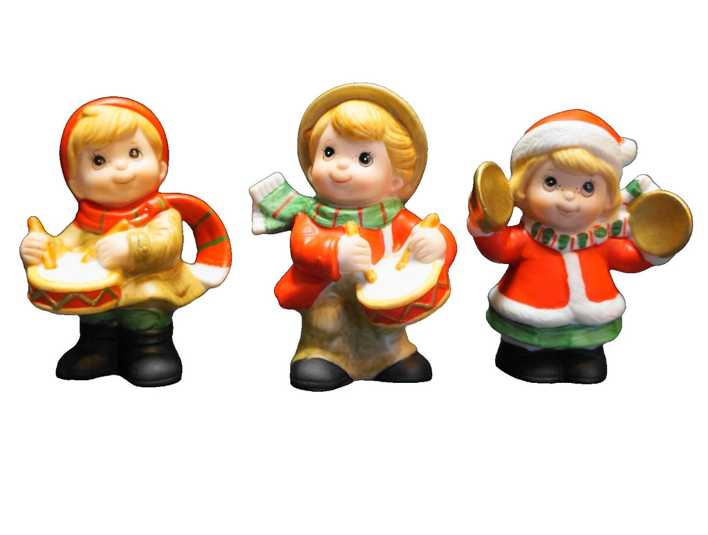 Homco Vintage Christmas Figurines Children Musicians Set of 3
