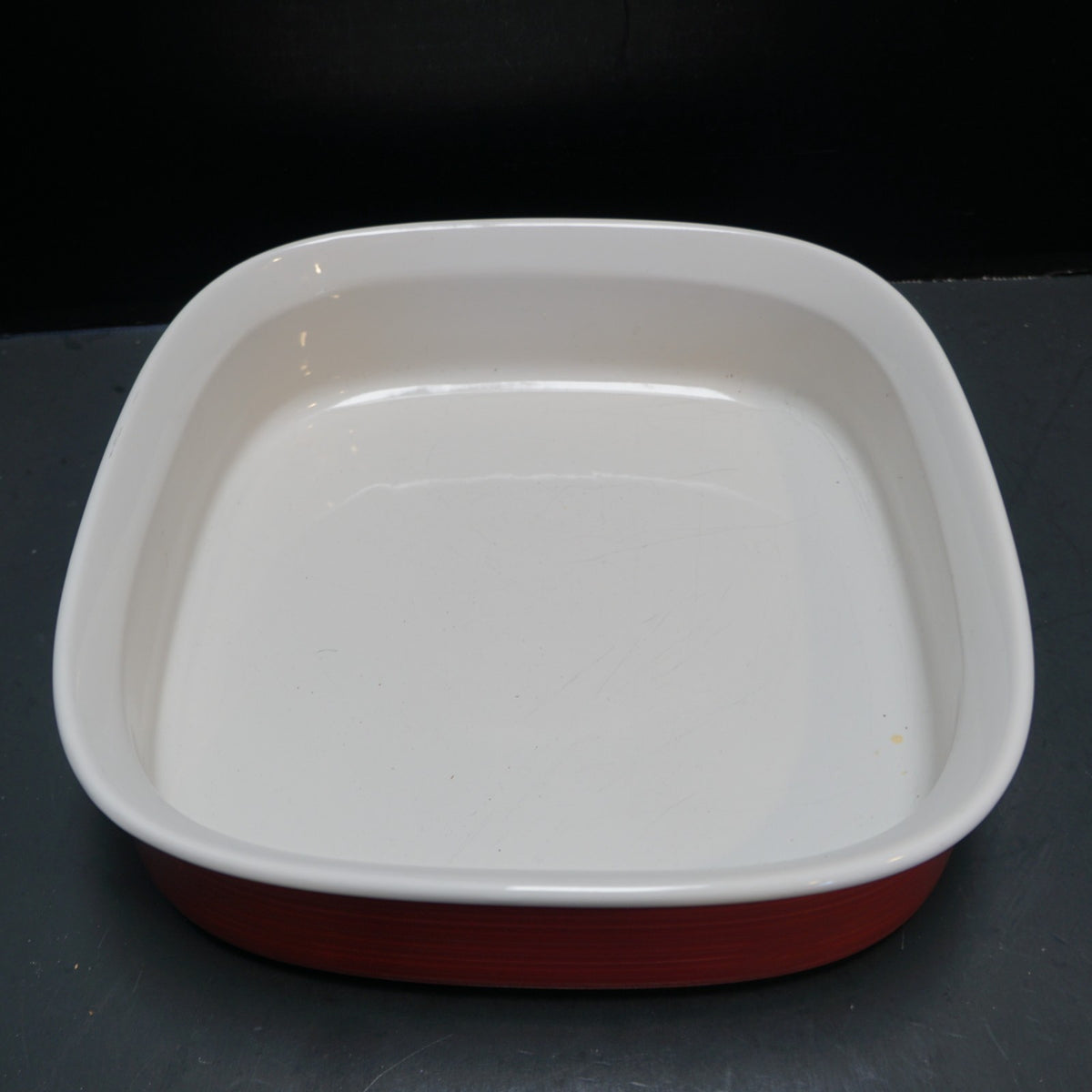 Corning Etch Brick Red 9" Square Baker No Lid