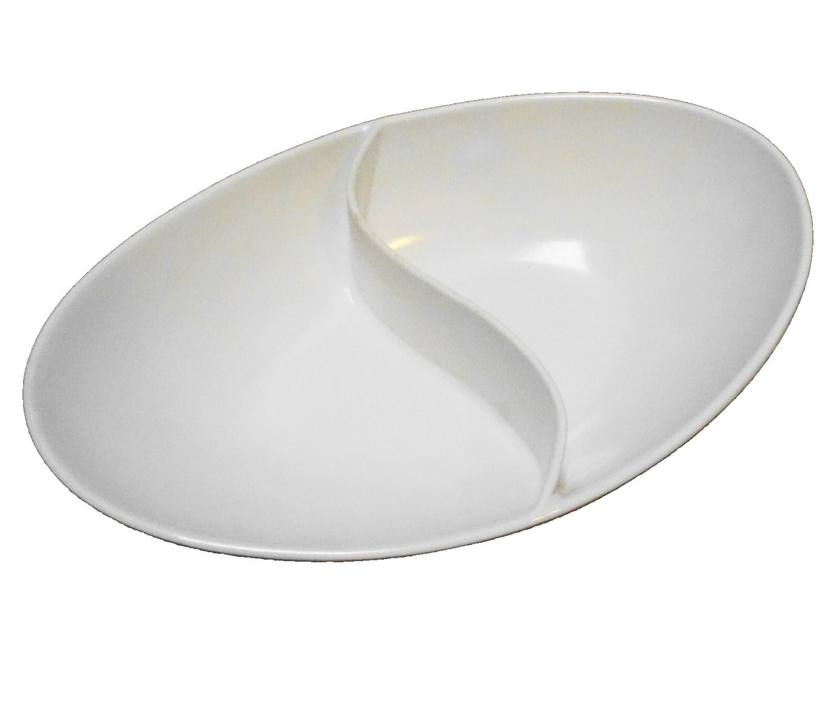 Spaulding Ware Chicago Melamine Melmac White Divided Oval Bowl