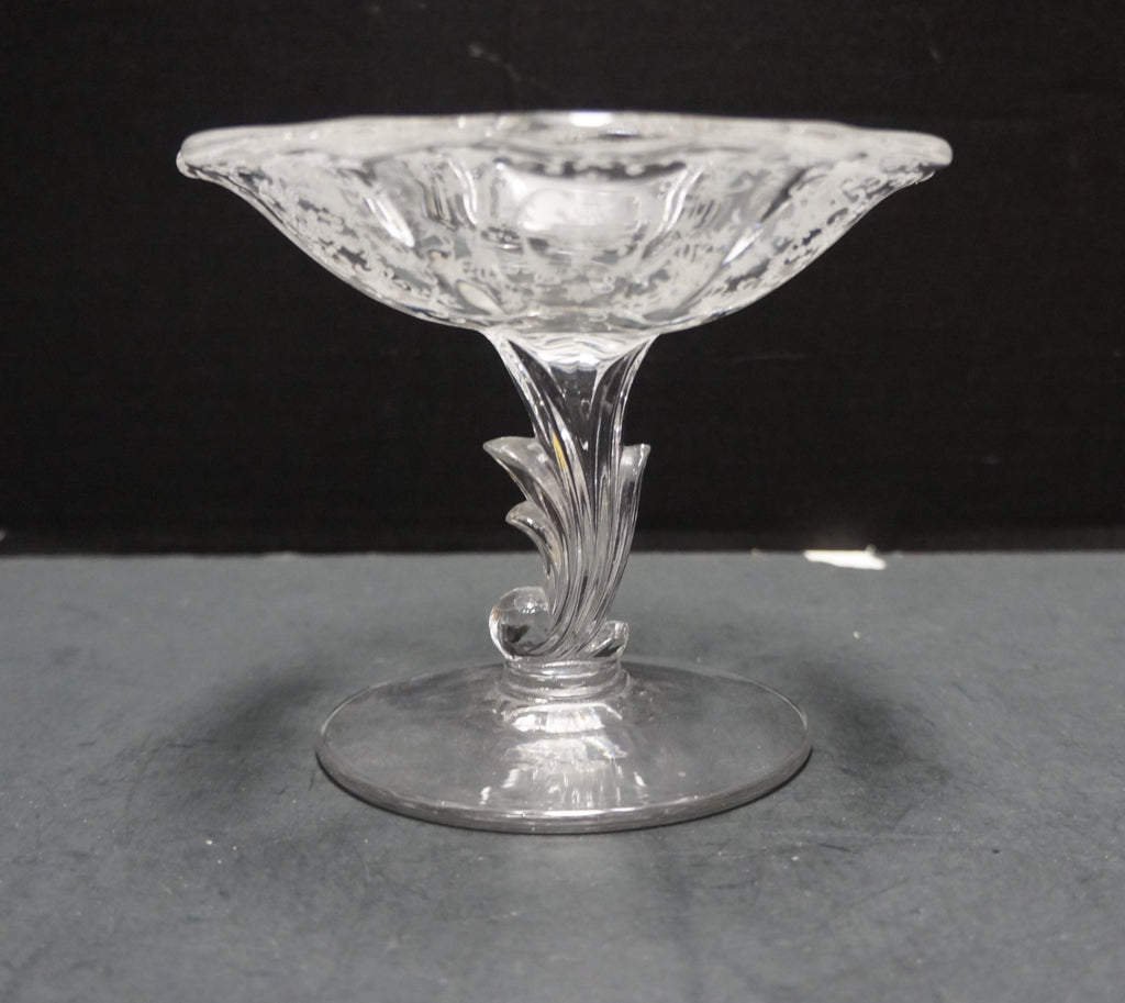 Fostoria Navarre Etch Baroque Blank Compote Comport 4 1/2 IN x 5 1/2 IN