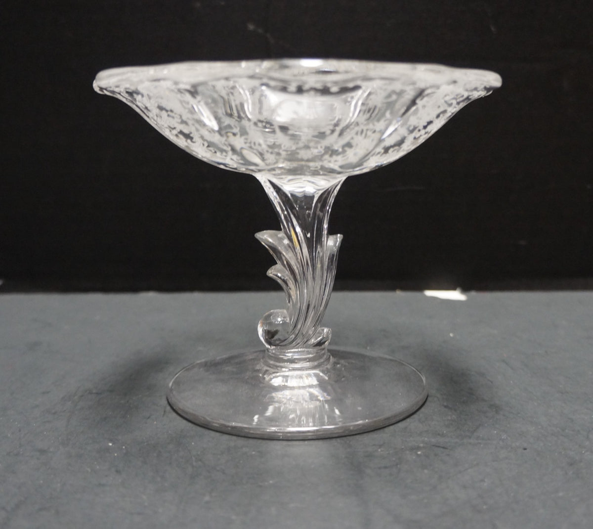 Fostoria Navarre Etch Baroque Blank Compote Comport 4 1/2 IN x 5 1/2 IN