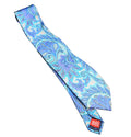 Chaps Bright Blue Purple Paisley Silk Tie Made in China 60 IN