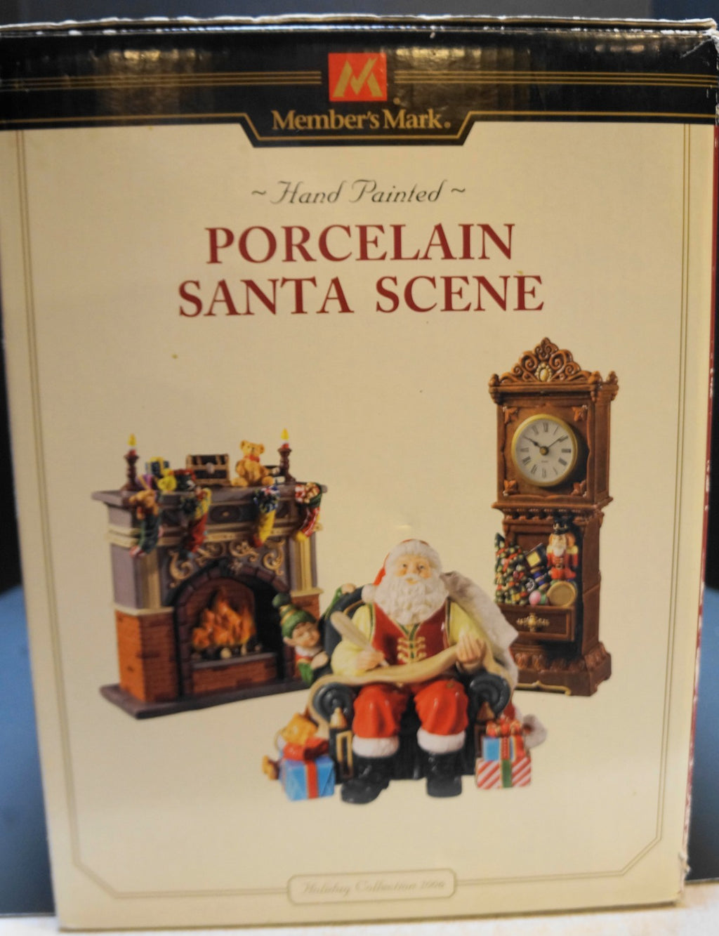 Member's Mark Porcelain Santa Scene In Box
