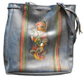 Laminet Tooled Dyed Floral Vinyl Purse Tote Drawstring