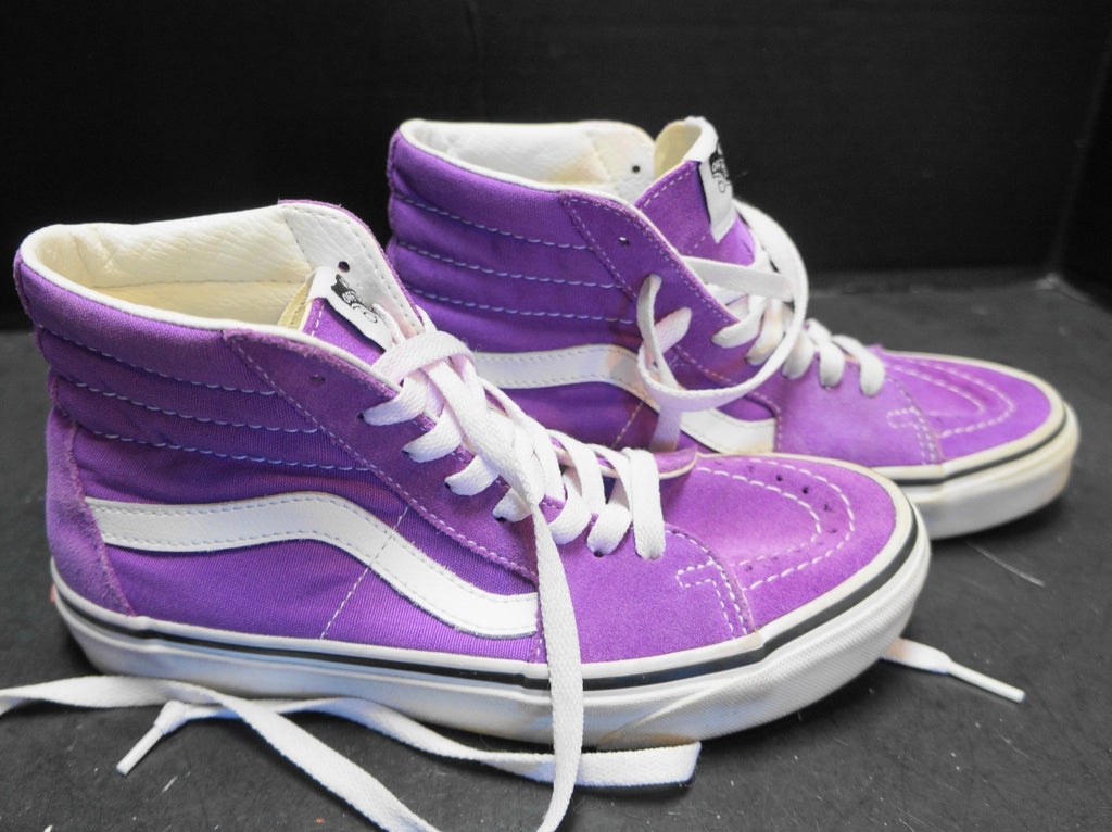Vans SK8-Hi Purple White Suede Canvas High Top Skater Shoes M 4.5 W 6