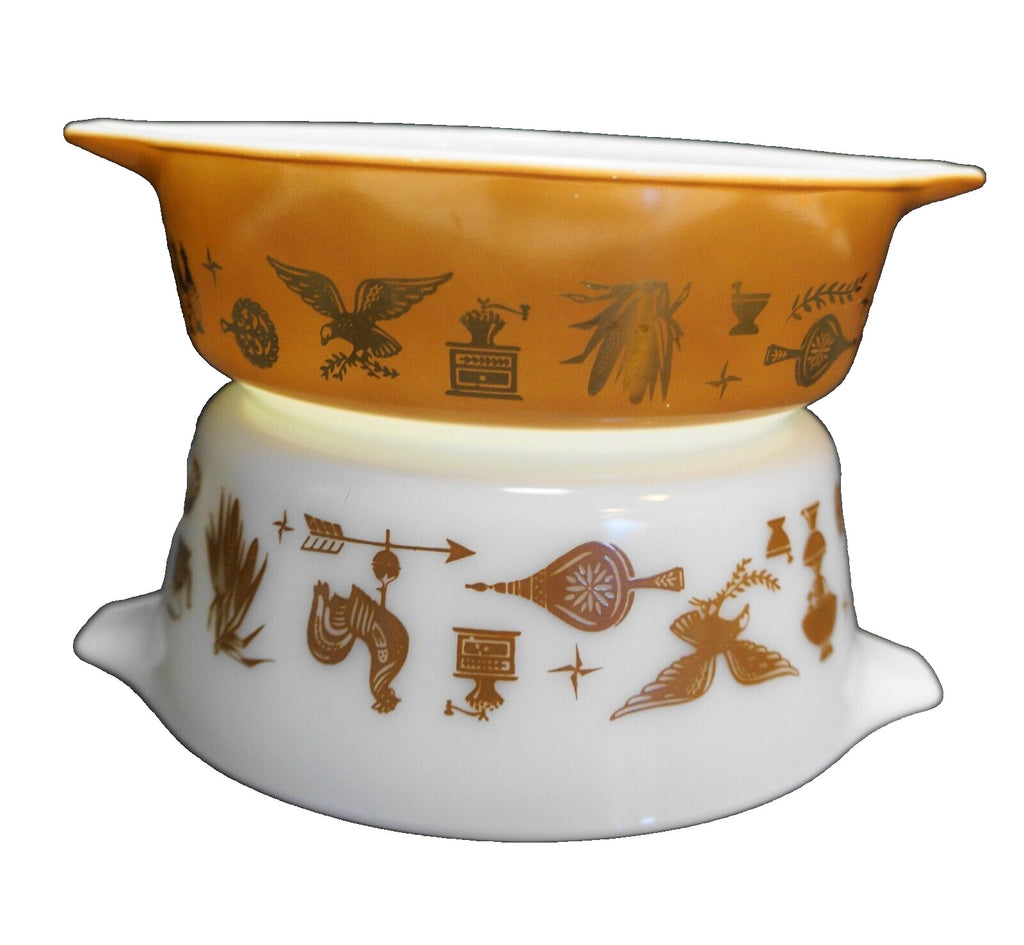 Pyrex Early American Casseroles 471 472 No Lids