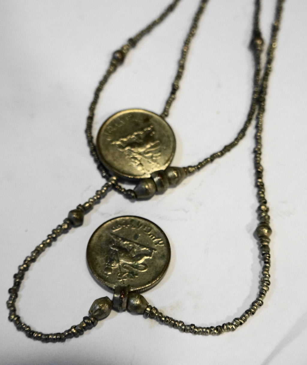 Haile Selassie Lion of Judah Ethiopian Coins Necklace Vintage