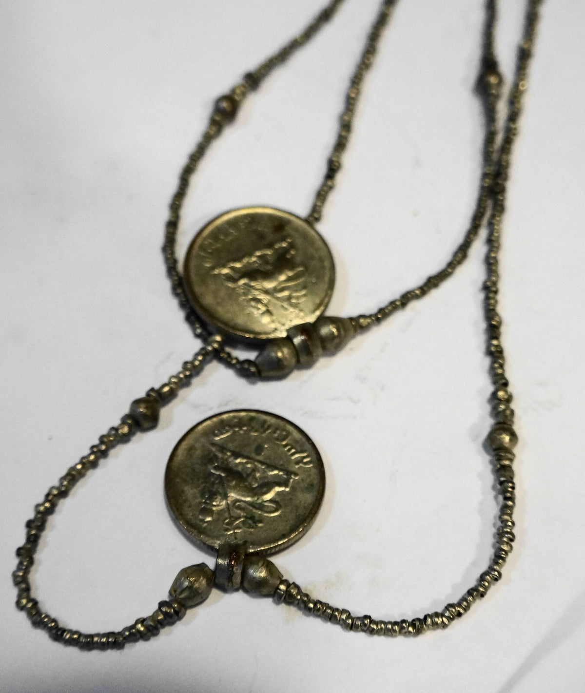 Haile Selassie Lion of Judah Ethiopian Coins Necklace Vintage