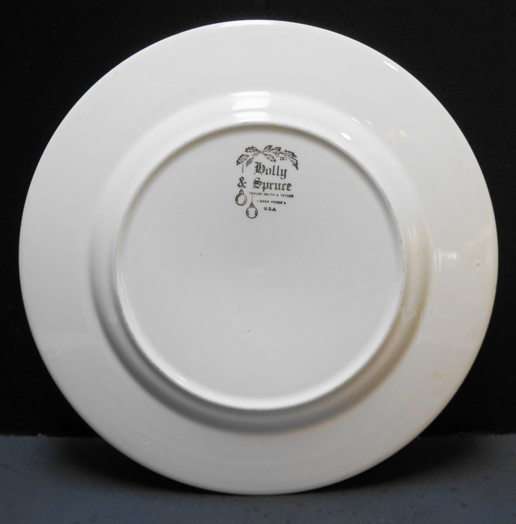 Taylor Smith Taylor Holly Spruce Dinner Plate Red Trim