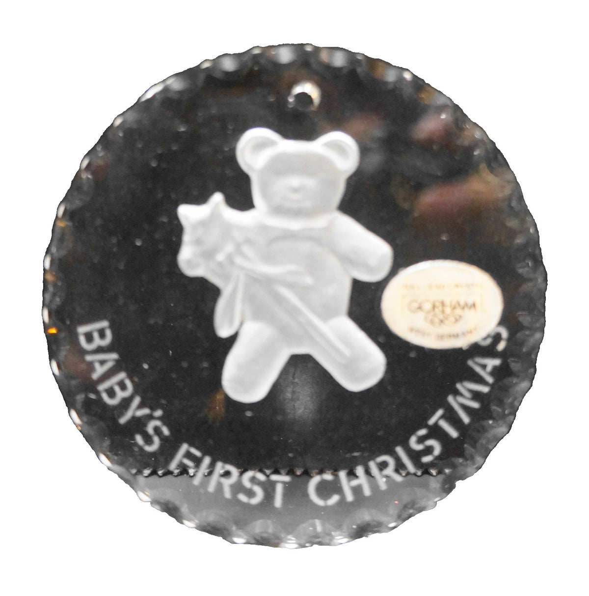Gorham Crystal Baby's First Christmas Ornament West Germany