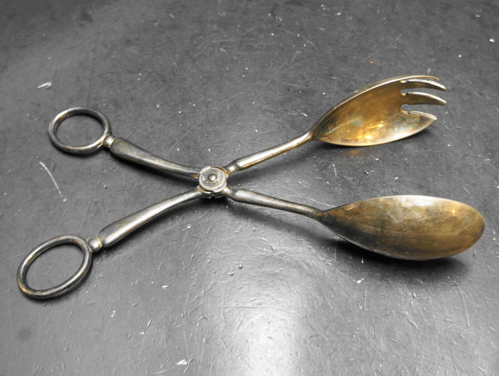 Silver Plated Scissor Style Salad Tongs
