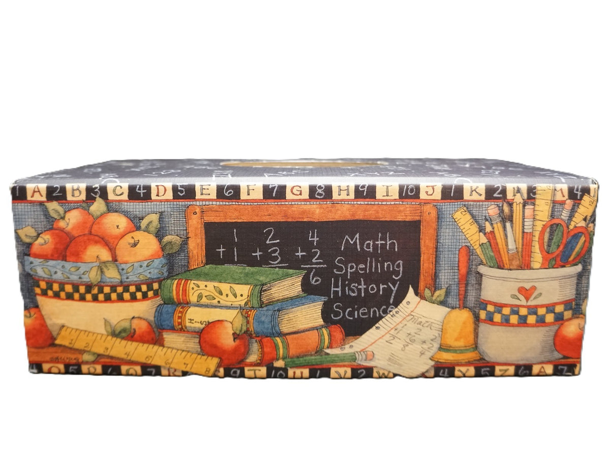 Bob's Boxes Susan Winget Art School Days School House Tissue Box Cover