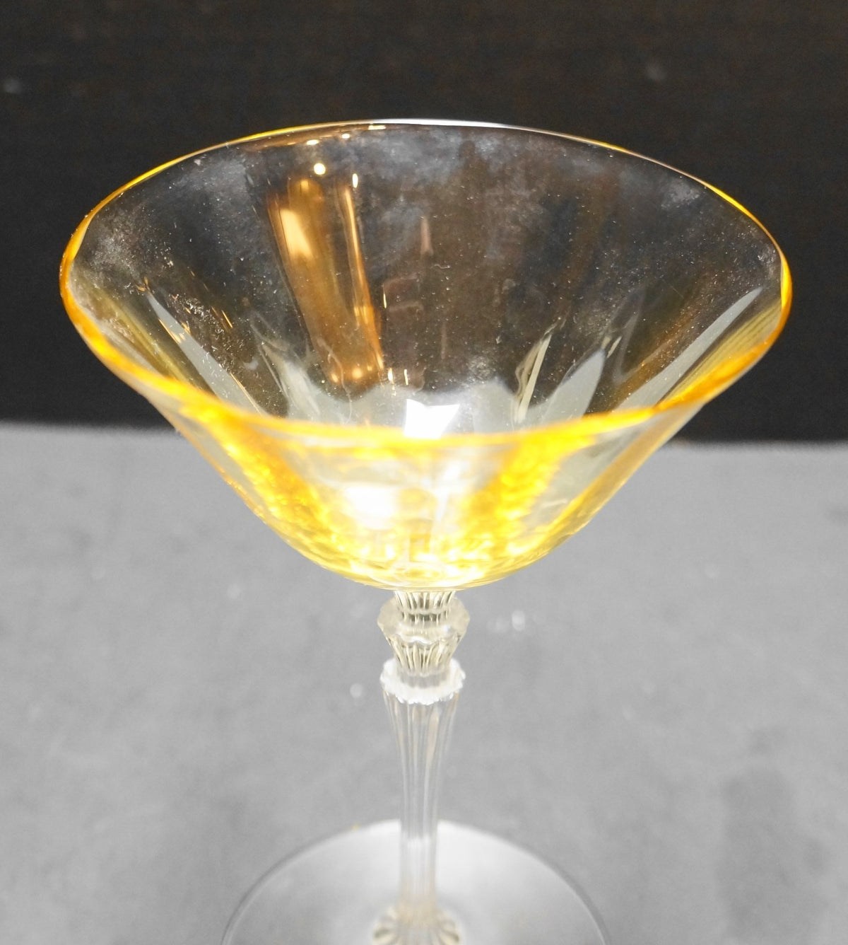 Fostoria Topaz Yellow Optic 5099 5299 Champagne Tall Sherbet