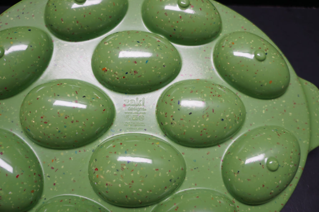 Zak Designs Confetti Melamine Egg Plate Lime Green