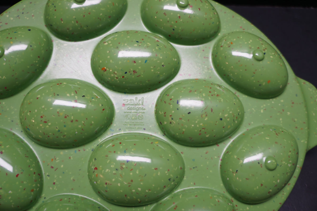 Zak Designs Confetti Melamine Egg Plate Lime Green