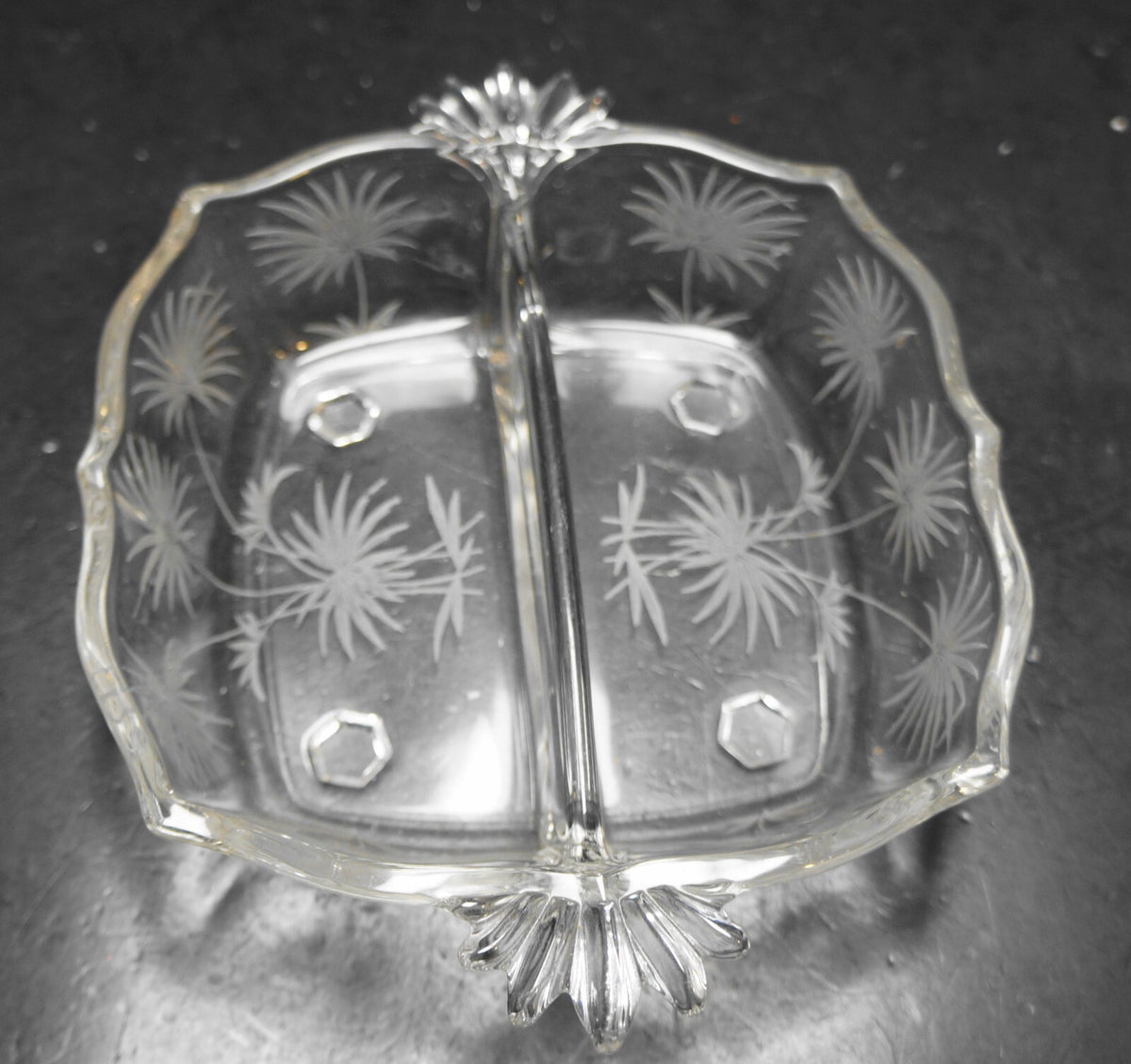 Fostoria Lido Etch Baroque Relish 2 Part