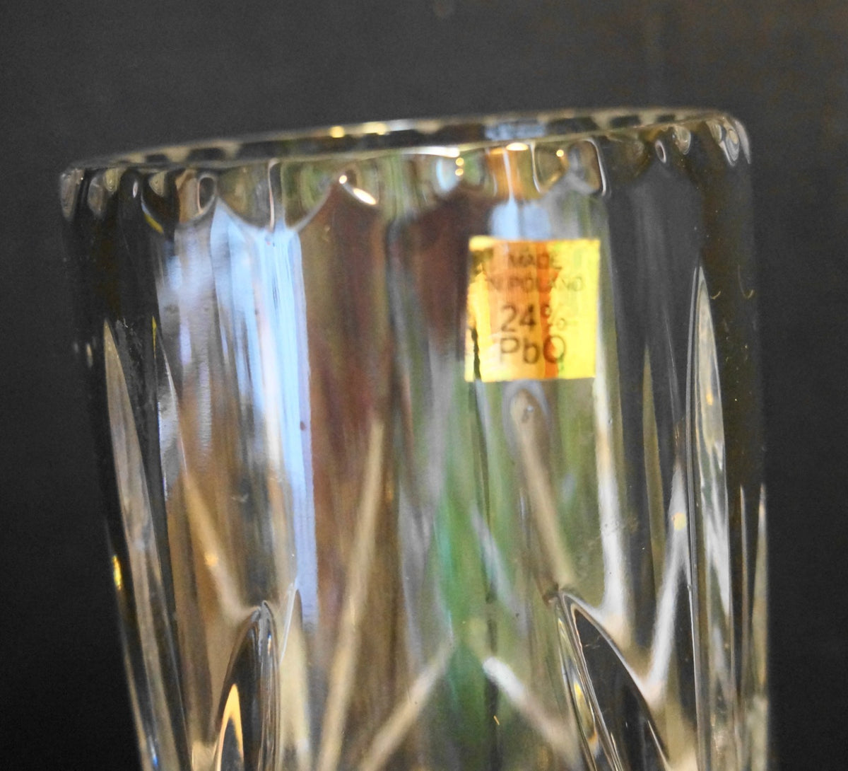 Ceska Tradition Mouth Blown Hand Cut Crystal Hurricane Candle Lamp Poland