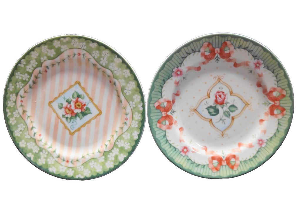 Vintage Rose Suzanne Nicoll Andrea by Sadek Salad Plates Pair