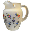 Federal Glass Satin Frosted 86 Oz Hand Painted Pitcher