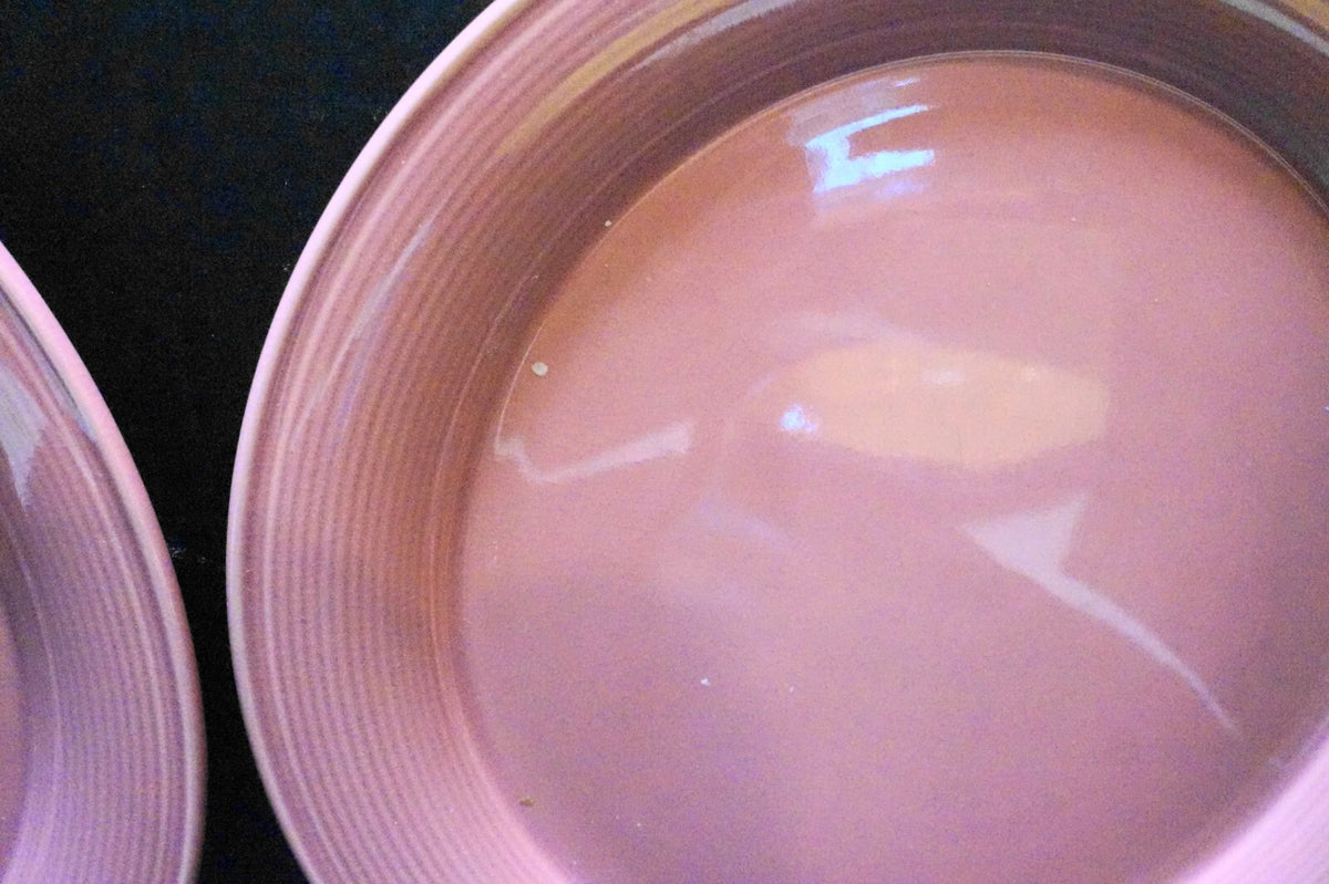 Nancy Calhoun Dark Rose Pink Solid Color Dinner Plates Pair